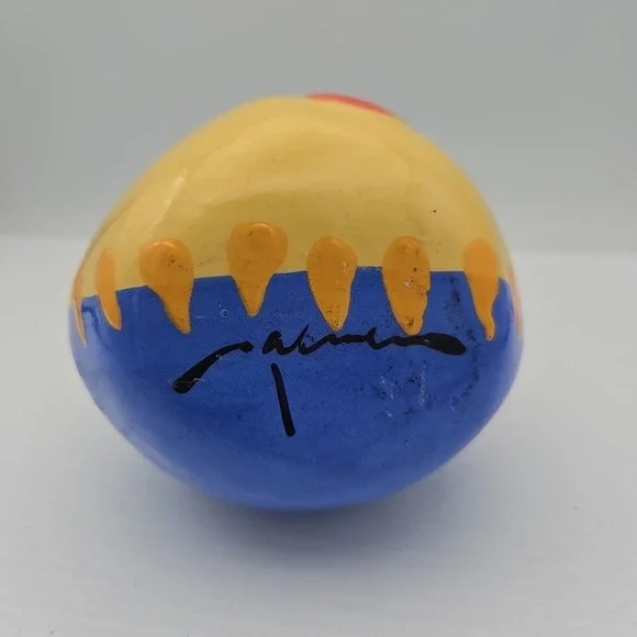 Face Vase Queen Abstract Whimsy Bottle Ceramic Art Vase Signed Alison Palmer - Picture 3 of 5